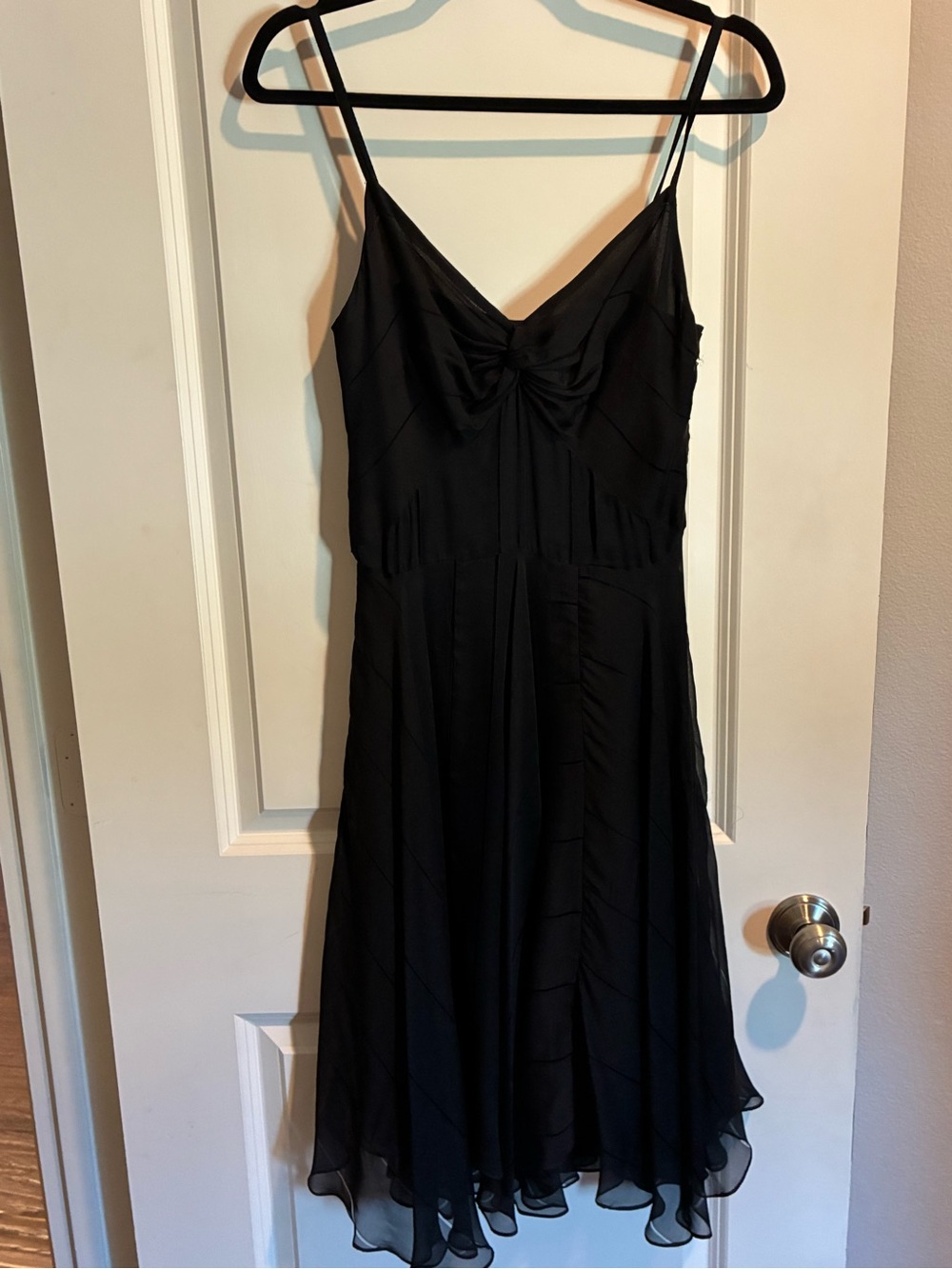 Milly of New York Black Spaghetti-Strap Midi Dress